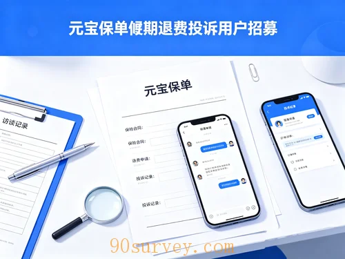 元宝保单过期退费投诉用户招募