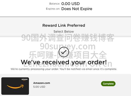 Tango Card Reward Link兑换Amazon Gift Card成功 Tango Card Reward Link兑换Amazon Gift Card成功