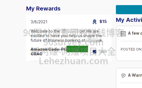 2021 年，CSpace 到账 15 美元的收款记录截图