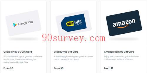 GoGift 可兑换的 Google Play、Best Buy 等美国礼品卡