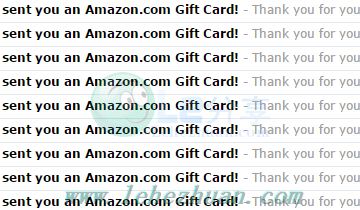 2019 年，国外调查网站 Amazon 礼品卡到账 5 美元面值多张的收款记录截图