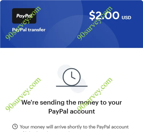 2026 年，SurveyRewards PayPal 到账 2 美元的收款记录截图